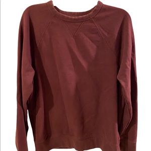 EVERLANE Crew Neck Sweatshirt  Burgundy Maroon French Terry Pullover Size M